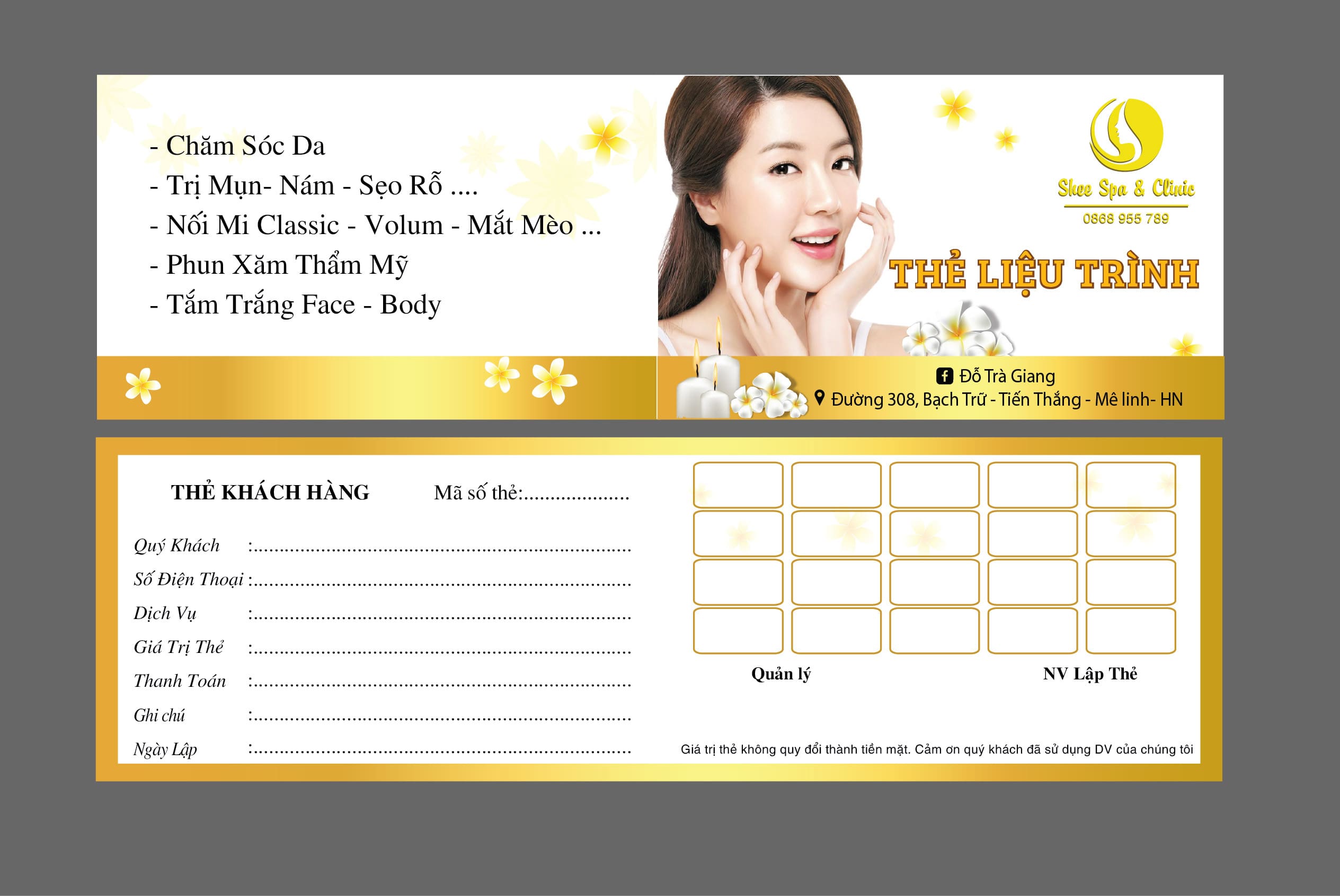 Voucher Spa – Gift Card Spa tại Bình Dương